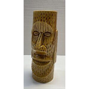 Rare Mt Fuji Inn Omaha NE Tiki Bar 7" Mug Yellow Moai Vintage Closed Lounge EUC